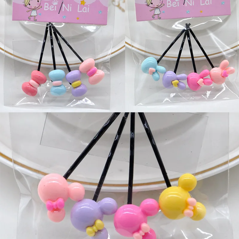 

4pcs Cartoon Handmade Resin Children Hairpin Mix Color Barrette Baby Clip Hair Clip Cute Flower Girl Hair Barrette Accessories