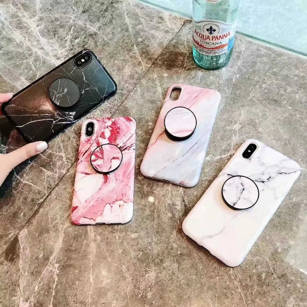 Marble Flexible Stand Holder Case For iPhone 7 X 6 6S 8 Plus Cover XS MAX XR 8Plus 7Plus Coque Fundas |