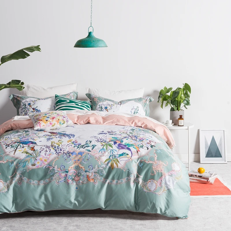 

2017 New Bedding Set white Bed Sheets Egyptian cotton Duvet Cover Boho Home Textile Juegos de Sabanas Wholesale