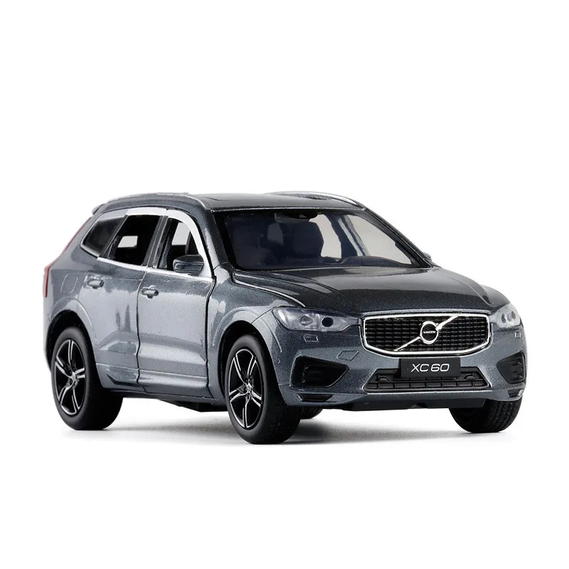 1/32 сплав XC60 SUV внедорожный литья под давлением игрушечные машины звук световой вытяните назад автомобиль игрушки для детей - Цвет: Серый