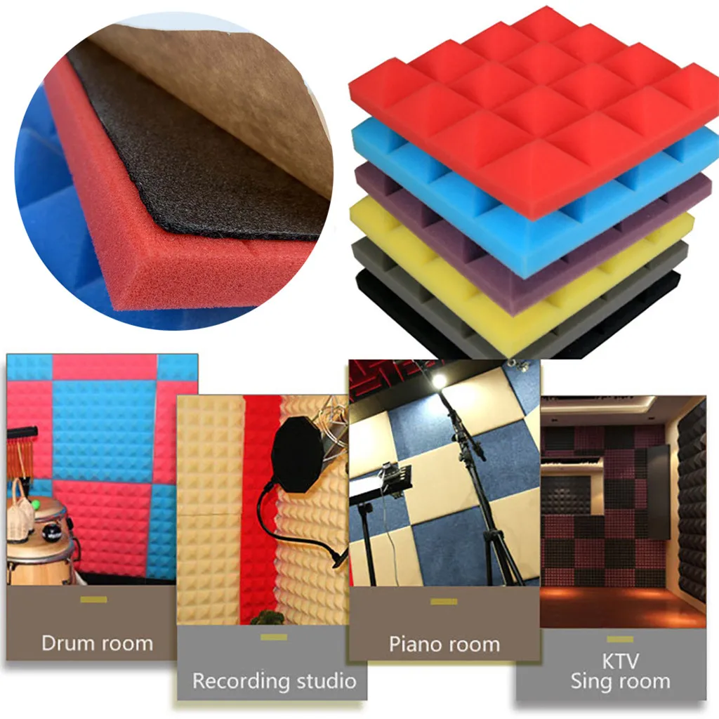 Звукоизоляционная пенопластовая панель для звуковой комнаты 25x25x5 см|Наклейки на