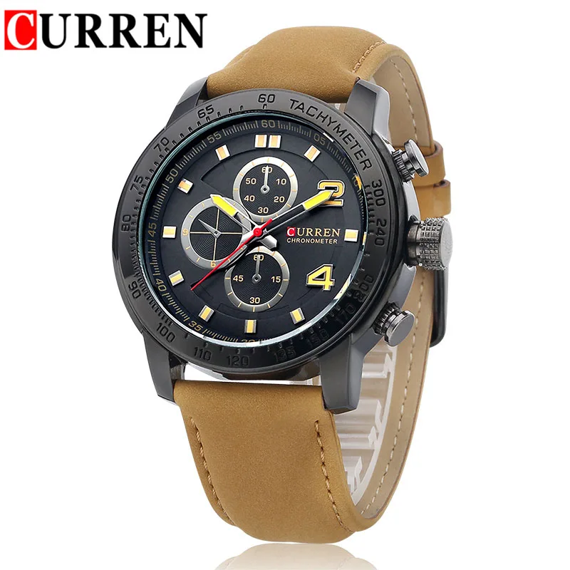 

Newest Curren Fashion Mens Watch Luxury Famous Brand Man Wrist Watches Men's Army Leather Strap Male Clocks Relogio Masculino