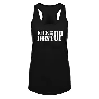 

Womens Kick Dust Up Country Song Fitness Workout Racerback Tank Tops