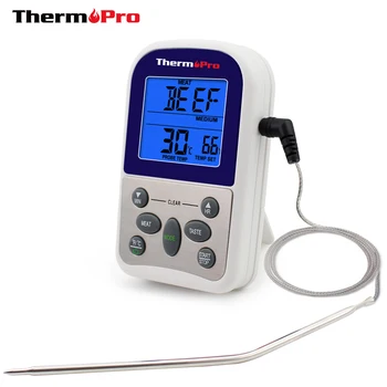 

ThermoPro TP-10 Digital single probe Roast Alert Cooking Thermometer with Timer for Oven , BBQ, Smoker, Grill, Meat