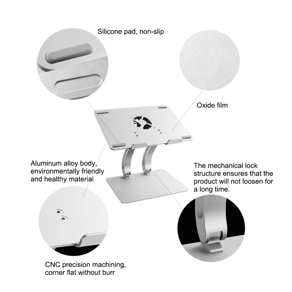 Подставка для ноутбука мульти угол регулируемый эргономичный алюминиевый вынос руля металлический держатель подставка для ноутбука Вентиляция для MacBook Air Pro