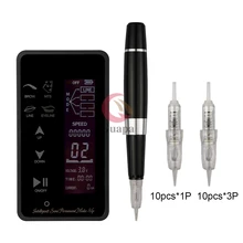 Интеллектуальный сенсорный экран Перманентный макияж для бровей машина комплект перезаряжаемый насадка для татуировочной машины с 20 шт картридж иглы