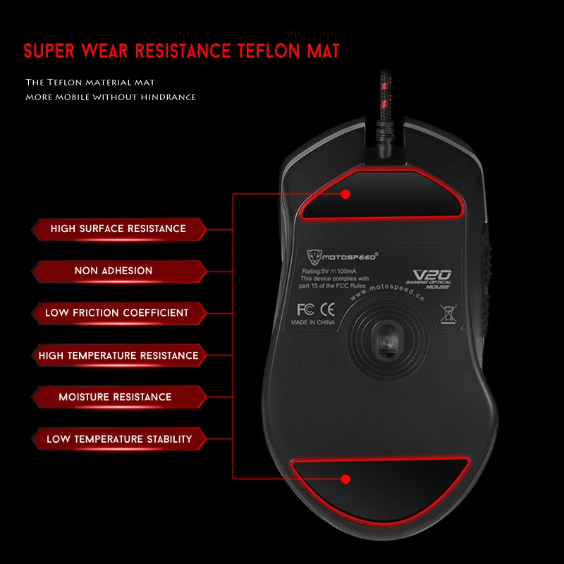 Профессиональный Motospeed V20 RGB программирования 5000 Точек на дюйм игровой Мышь