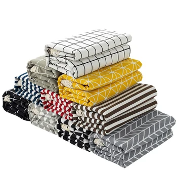 

Tablecloth Cotton Linen Plaid Nordic Literary Coffee Table Cloth Dining Table Simple Modern Home Decoration Lace obrus