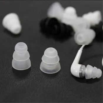

6 Pairs Three Layer Silicone Earbuds Ear Bud Ear Tips Replacement Anti-slip Earplug for Most In-Ear EarPhone 3 Sizes (S M L )