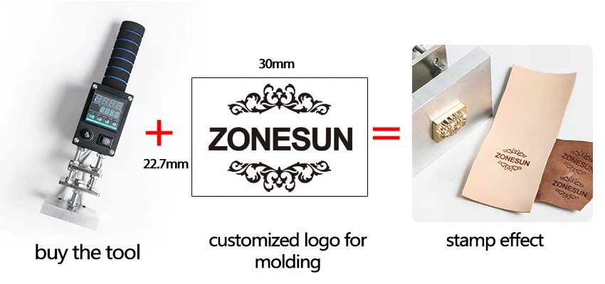 ZONESUN 5*7 см горячая фольга штамповочная машина кожаная деревянная тиснение машина Электрический паяльник (0-400 градусов)