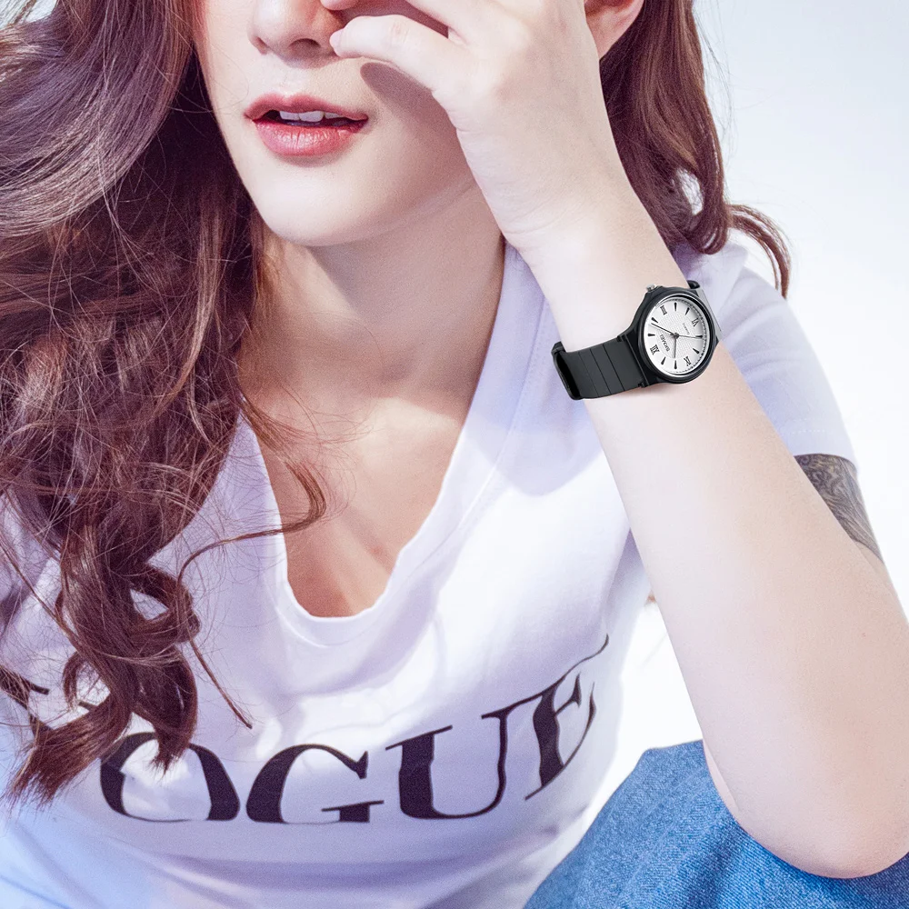 

2019 New Elegant Quartz Sports Watch Fashion Women Quartz Wrist Watches Pu Band Waterproof Ladies Wristwatches ABS Case Ladies