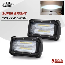 CO LUCE 12D 2-Fila 5 pollici 72 W HA CONDOTTO Le Luci di Lavoro Fuori Strada Ha Condotto La Luce Bar per Camion Barca ATV 4×4 4WD Trattori 12 v 24 v Guida La Lampada Della Nebbia