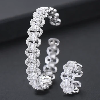 

GODKI Luxury African Bangle Ring Sets Fashion Dubai White Bridal Jewelry Sets For Women Wedding brincos para as mulheres 2019