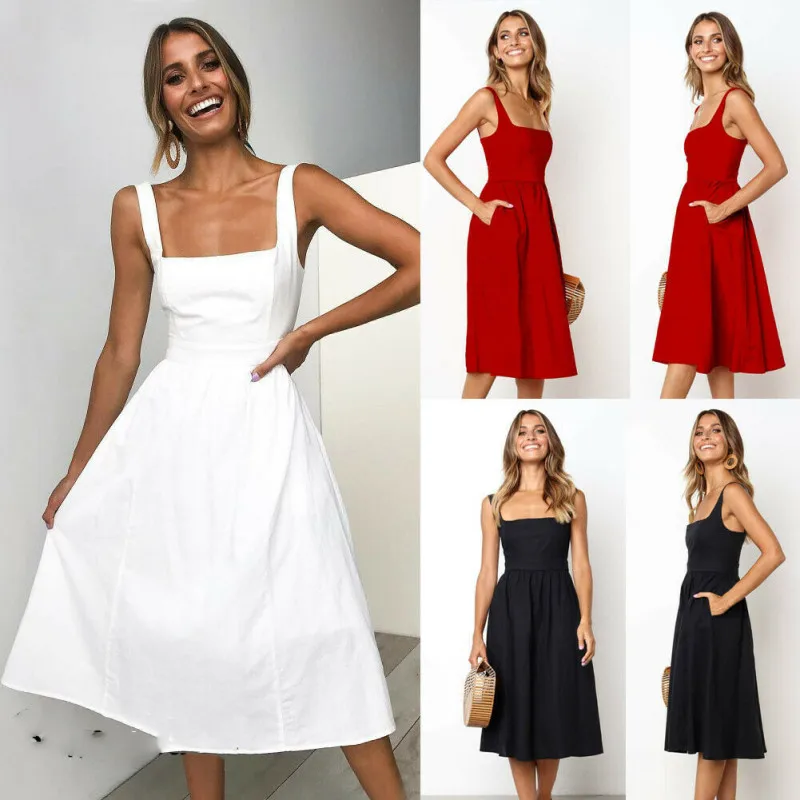 Womens Boho Floral Maxi Dress Party Evening Summer Beach Sundress Plus Size Fashion Female Solid Color Long