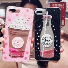 

Aokin Girls bling glitter liquid phone cases for iphone 7 case silicone transparent back cover for iphone 6s 6 7 8 plus x coque