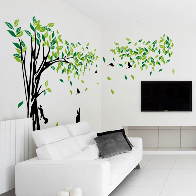 Billig Große Baum Wand Aufkleber Wohnzimmer Abnehmbare PVC Wand Abziehbilder Familie DIY Poster Wand Aufkleber Mural Art Home Decor