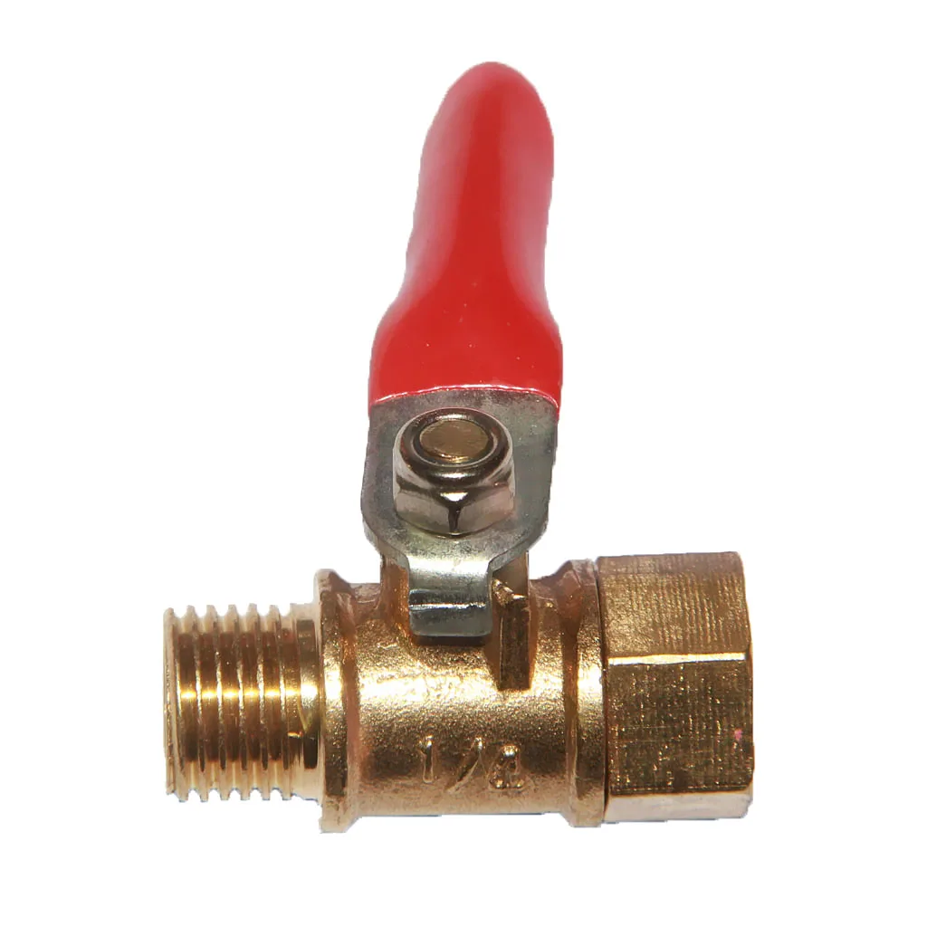 Female x Male 1/4inch Brass Fluid Air Gasoline Ball Valve Shut Off Switch Lever, Switch Valves