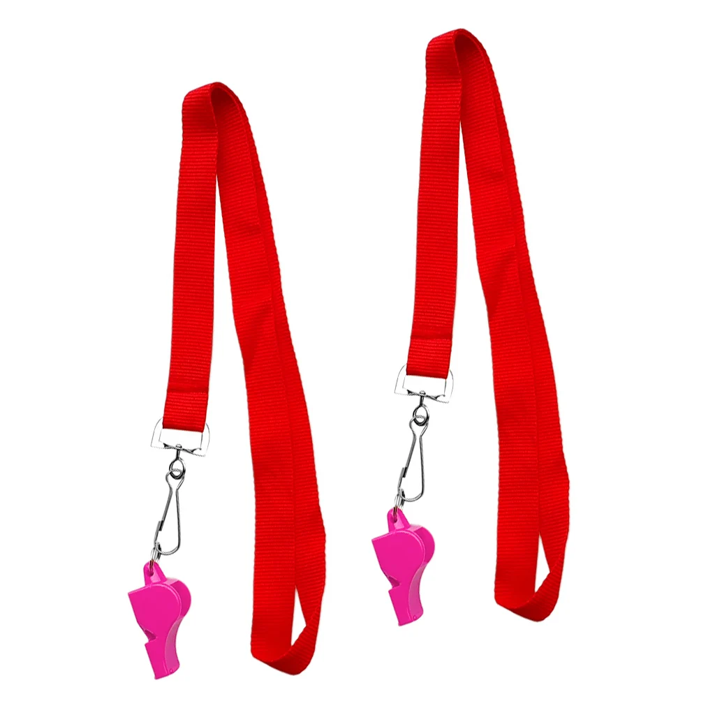 2 x Kayaking Boat Camping HikingPlastic Loud Safety Emergency Survival Whistle Lifeguard Rescue Signaling Whistle Lanyard 23'' 