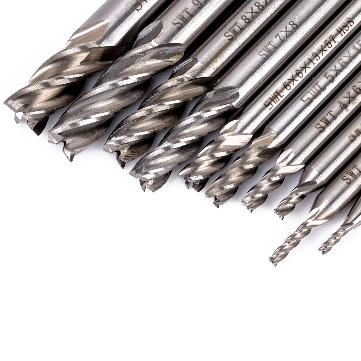 10x Tungsten Carbide 4 Flutes HSS End Milling Cutter Slot Drill Bit Set 1.5-10mm 