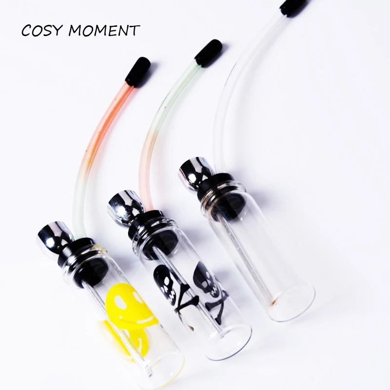 

COSY MOMENT Glass Bottle Water Pipe Portable Mini Hookah Shisha Tobacco Smoking Pipes Metal Tube Smoking Filter YJ397