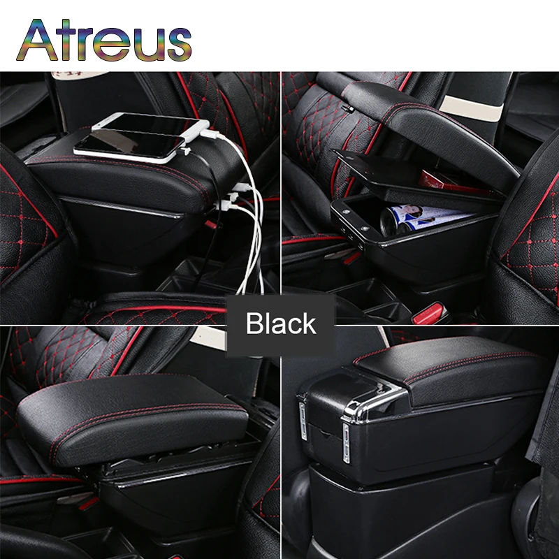 

Auto Car Armrest Box Modified For Ford Fiesta 3 MK7 2017 2016 2015-2009 USB Charger Cup Holder Ashtray Organizers Accessories