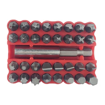 

Tamper Proof Security Bit Set Torx Hex Star Spanner 33 In 1 Screwdriver with Magnetic Extension Bit Holder Woodworking Tools