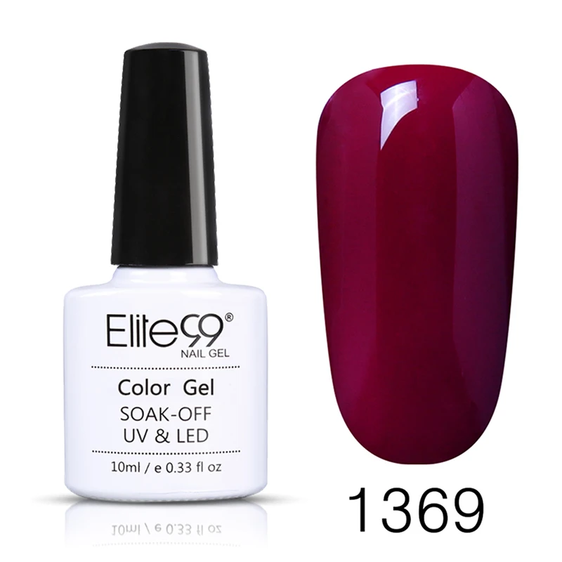 Elite99 Гель-лак UV Vernis полуперманентный праймер верхнее покрытие 10 мл полигель лак для ногтей маникюрный гель лак основа для ногтей - Цвет: G1369