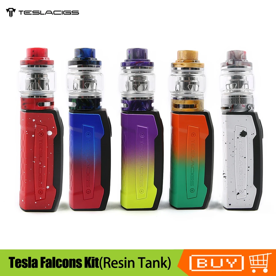 

Original Tesla Falcons Kit 2000mAh Battery Box Mod With 6ML Resin Tank TS-XX 0.18ohm Coil Electronic Cigarette Starter Kit