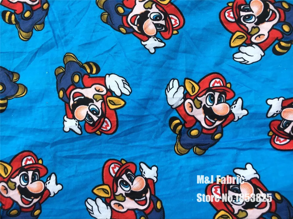 Super Mario Bros tricoté coton tissu Pour la Couture Patchwork diy bébé