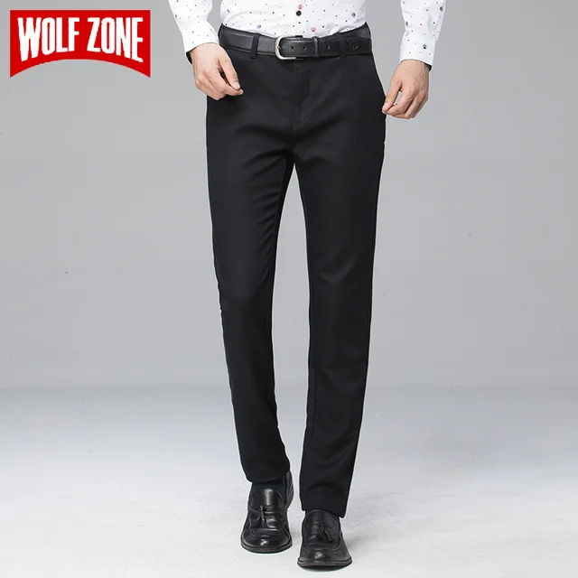 Real Autumn Casual Pants Men Dress Brand Clothing Business Mens Formal ...