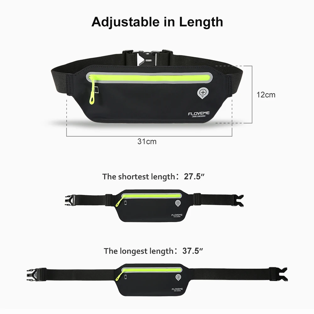 FLOVEME Universal Waist Belts Armband Bag For iPhone Xiaomi 6.5 inch Lycra Sport Arm Band Running Case For Samsung Huawei Pouch 