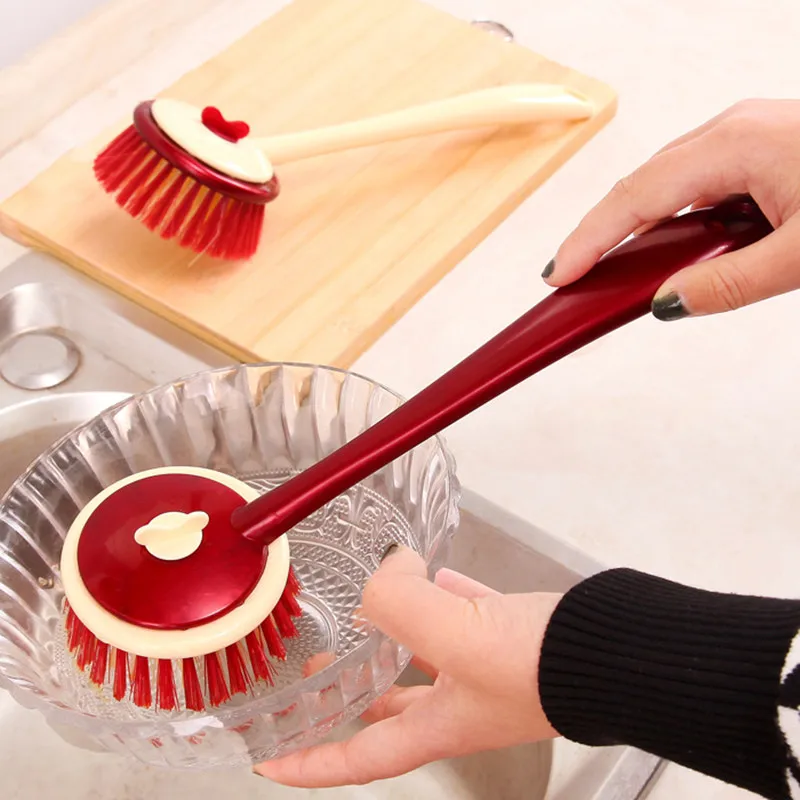 WCIC Plastic Pan Pot Cleaning Brush Non stick Long Handled Dish