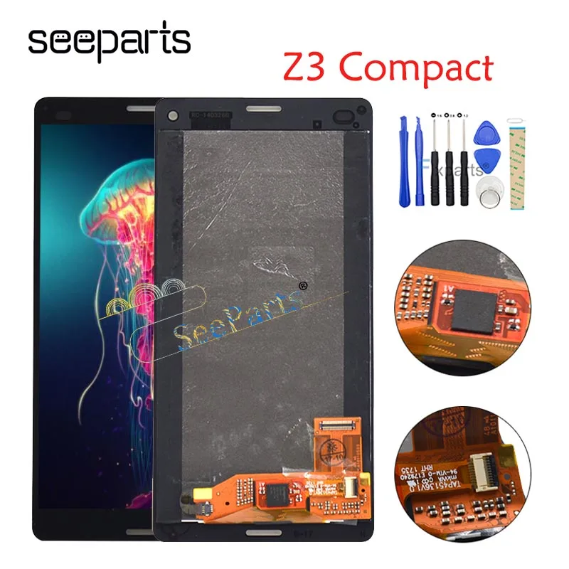 100% протестированный для Sony Xperia Z3 компактный ЖК-дисплей с сенсорным экраном и