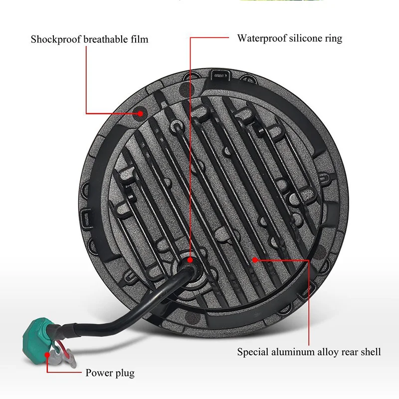  7 Motorcycle Projector Daymaker LED Light Bulb Headlight Halo for Harley Davidson Jeep Wrangler JK CJ LJ Headlamp Projection Spot Driving Light DRL  (15)