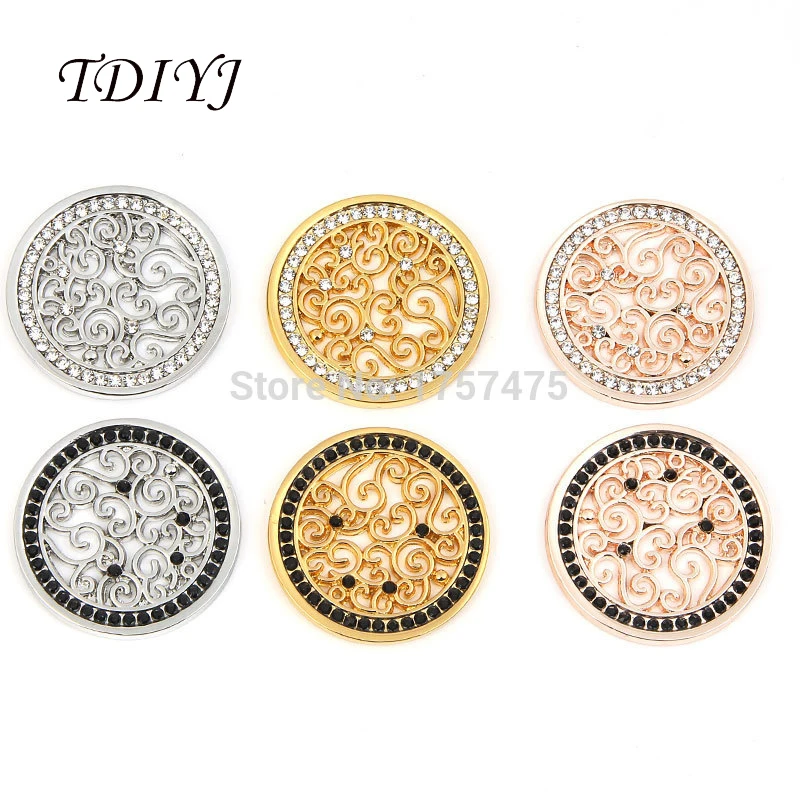 

TDIYJ New My Coin 33MM Alloy Vintage Curls Crystal Coin Disc for Frame Pendant Necklace Best Mother's Day Gifts 6Pcs/lot
