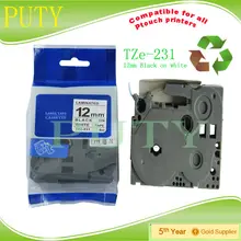 2pcs TZ2 231 tz tape 12mm laminated white