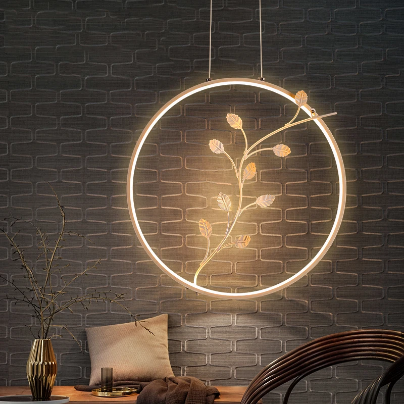 

Suspension Round Circle Study room Dining room Lights Modern Dimming Pendant Lamp remote control 90-265V Modern Pendant Lights