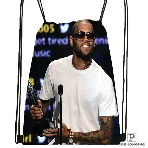 Drawstring Backpack Custom Chris-Brown-Royalty походная сумка на шнурке Cute Daypack Kids Satchel(черная спинка) 31x40 cm#180611-03-122 - Цвет: Drawstring Backpack