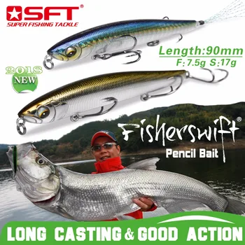 

SFT Fishing Lures 90mm 7.5g 17g 70mm 4.3g 10gHard Pencil Lures Floating / Sinking Artificial Sea Bass Fish Bait