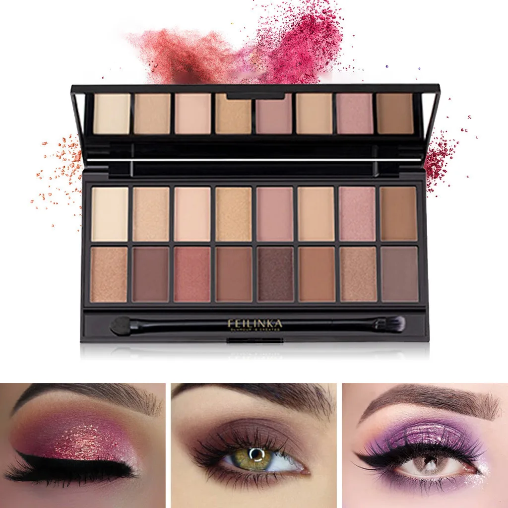 

16 Colors Metallic Shimmer Matte Eyeshadow Palette Glitter Silky Powder Makeup Smooth Natural Lasting Eye Shadow Maquillage *