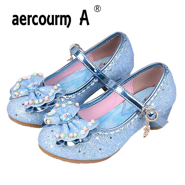 Aercourm A 2017 Girls High Heels Shoes Elsa Anna Princess Children