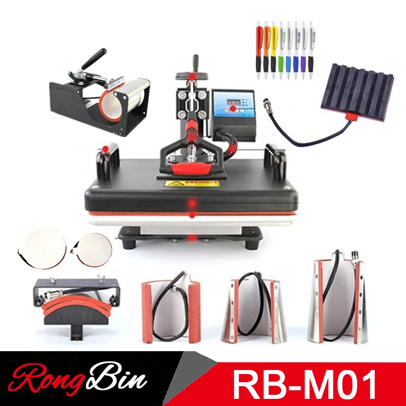 Multifunctional 30 38CM Combo Heat press Machine Sublimation Printer 2D Heat Transfer Machine for Pen Cap