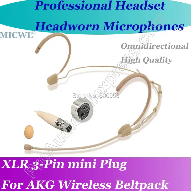 MICWL New Design Wireless Headset Microphone for AKG Samson Gemini Comfortable Headworn Mic with Omni- Directivity