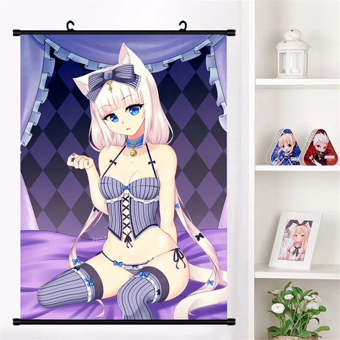 Аниме NEKOPARA Neko Para Chocolat ванильный сексуальный милый настенный свиток плакат Настенные подвесные плакаты коллекция домашнего декора - Цвет: Q