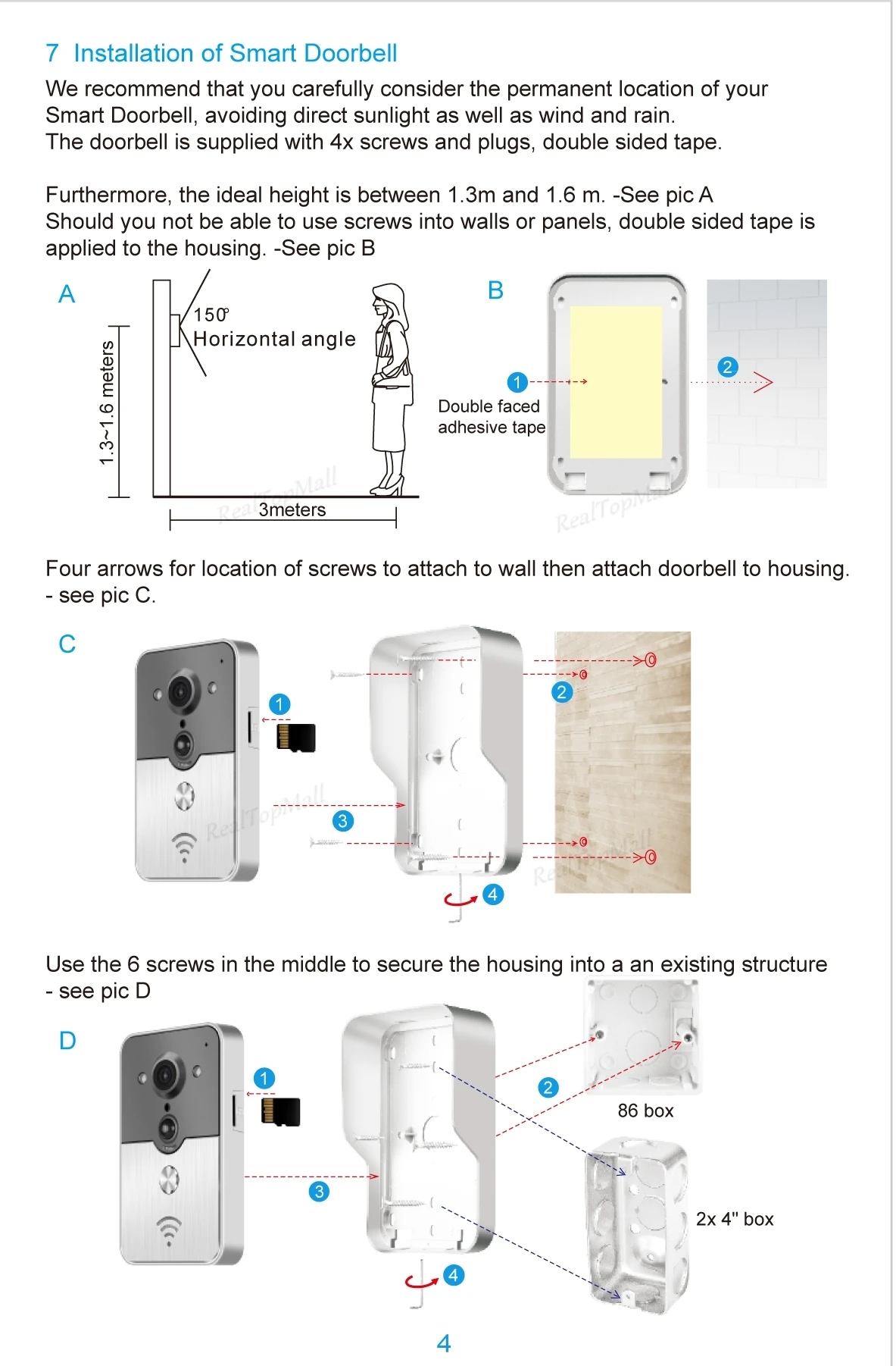 Wifi Video Door Phone Bell Wireless Intercom Support POE Power supply Wifi 3G IOS Android for iPad Smart Phone Tablet