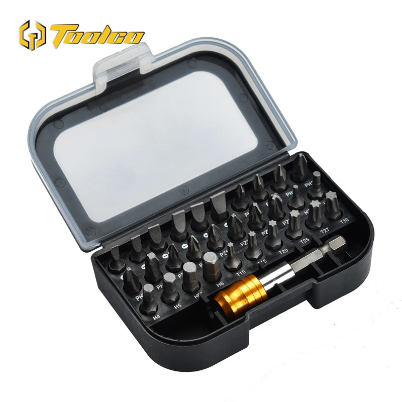 

31 Pcs Screwdriver Bit Set Multifunction 1/4'' 25mm Slotted Torx Hex Phillips Screw Driver Bit With A Magnetic Extension Shank