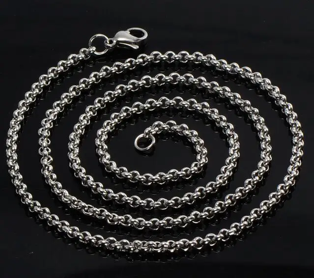 wholesale 5pcs in bulk Stainless Steel Strong Rolo Chain Necklace