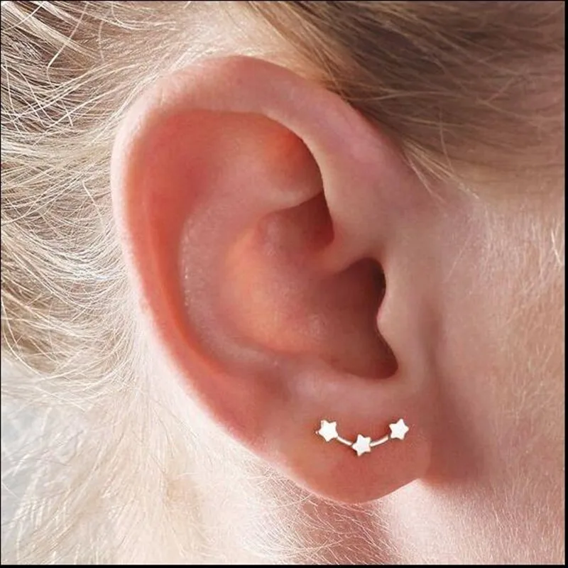 

Timlee E051 Free shipping Simple Fashion Stars sStud Earrings Wholesale