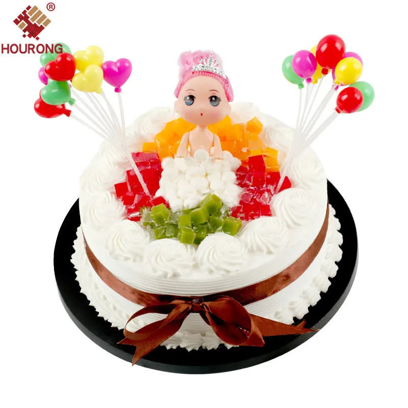 

1 Set Round Heart Shape Inflatable Ballons Insert Flag Cake Topper Anniversary Wedding Birthday Cake Decoration Baking Accessory