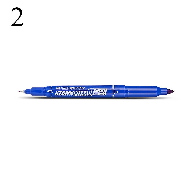 1 шт. творческий двойной головкой крюк линии Sharpie маркеры Симпатичные жирной перманентные маркеры для эскиз канцелярский школьный офисный поставки - Цвет: Blue ink